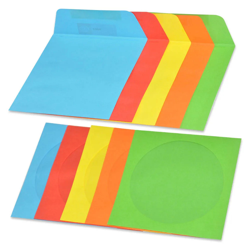 

Generic FIS Pack of 50 Color Envelopes, 80 GSM, Glued, 125 X 125mm, With Window, Color Assorted 5 Bright Colors