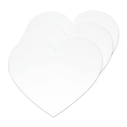 Pack of 3 Pieces Artmate Peelable Heart Shape Canvas Sticker, Self Adhesive Canvas, Primed White Colour - JISTJIPCS-8-5