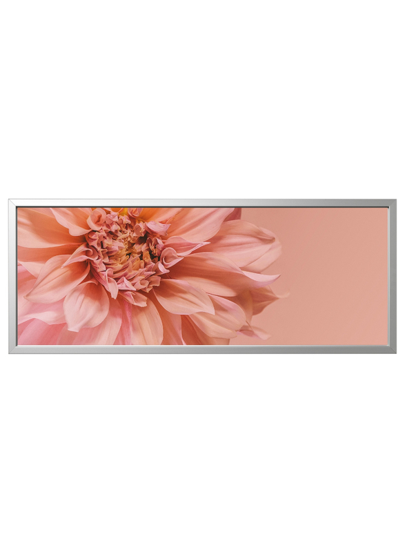 Picture with frame, flowers-in pink/aluminium-colour, 140x56 cm