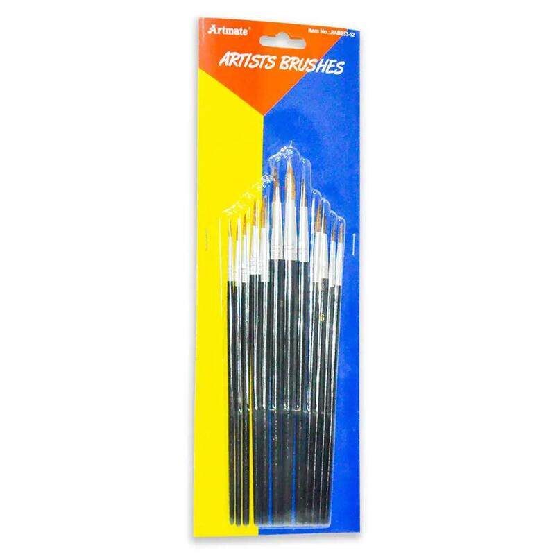 Artmate Artist Brushes Round - 12 Pieces, Jiab253-12