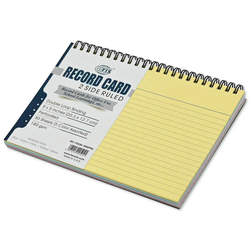 FIS Ruled Record Card 180 GSM 8X5 Inch Double Loop Spiral Assorted 50 Sheets -FSIC85-180SPP50