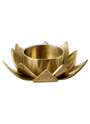 Tealight holder, gold-colour/Lotus, 3 cm