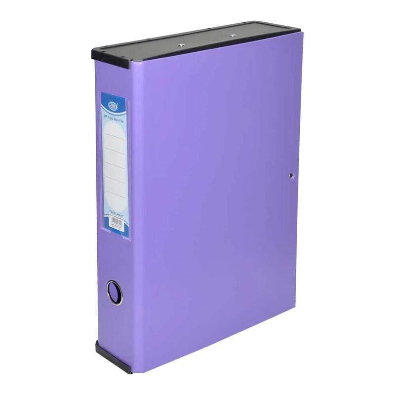 

Generic FIS Colored PP Rigid Box File Violet Color with Black Plastic Sides, 210 x 330 mm - FSBFRIGIDPPVIO