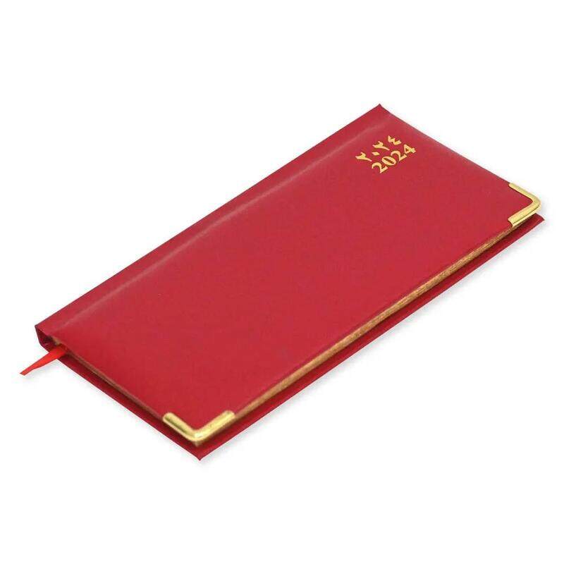 

Generic FIS 2024 Golden Slim Arabic English Diary Vinyl, 1 Side Padded Red -FSDI52AEG24RE