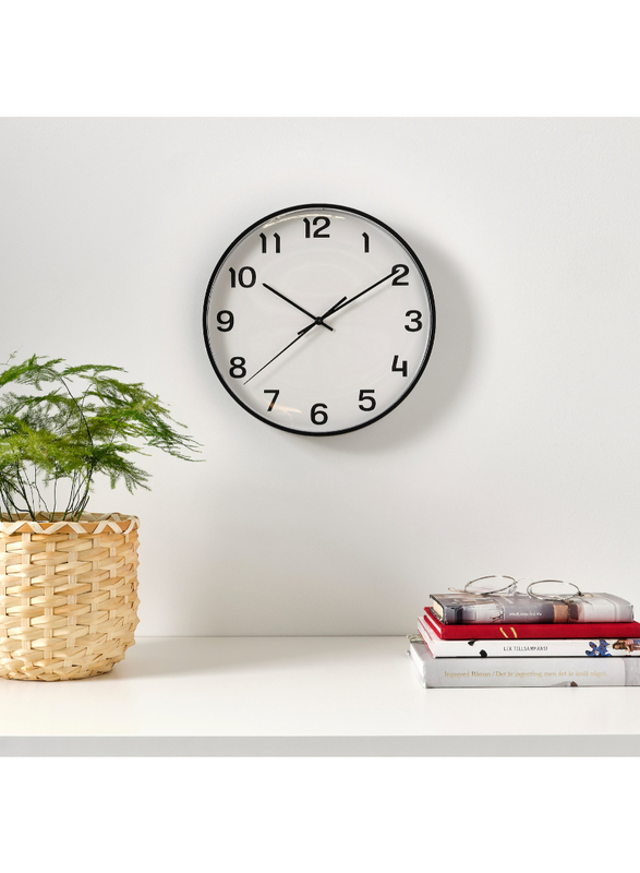 Wall clock, black, 28 cm