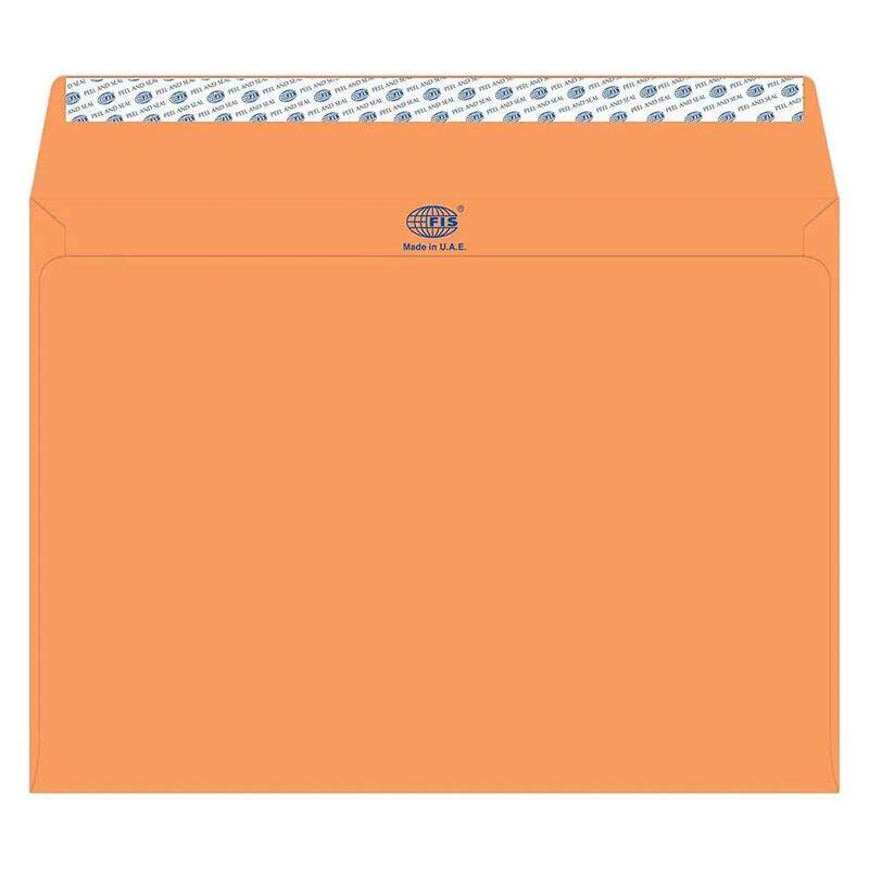 

Generic FIS Color Envelopes Peel & Seal, Neon Colors, Pack of 50 Pcs. Orange Color, C4 (229 x 324 mm), 80 GSM - FSEC8042PBOR50