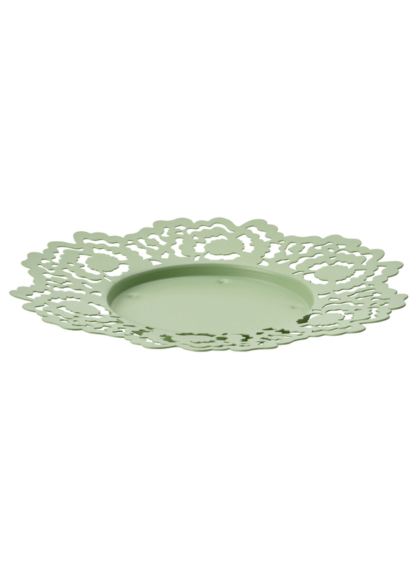 Candle dish, light green, 18 cm