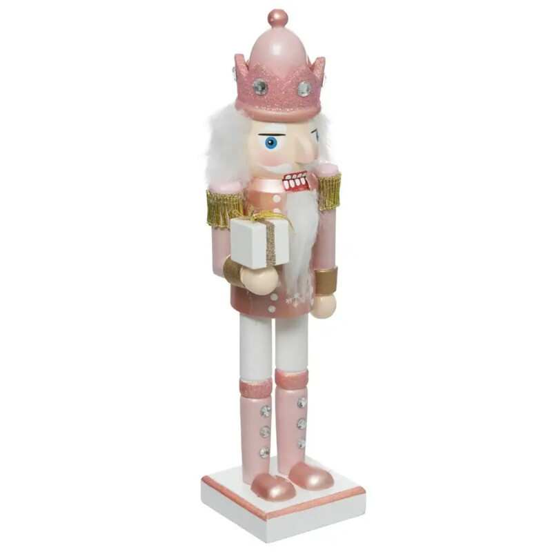 

Generic Christmas Atmosphera Pink Wood Nutcracker Decor (25 cm)