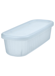 Storage box with lid, transparent grey-blue, 9x24x7 cm/0.5 l