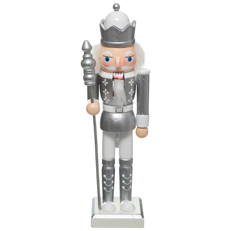 

Generic Christmas Atmosphera Wood Nutcracker Decor (25 cm, Silver)