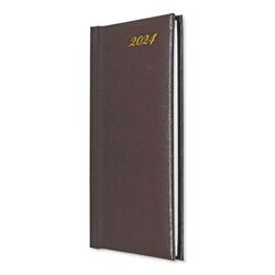 Fis 2024 Slim Diary Vinyl 1 Side Padded English & French - Chocolate -FSDI59EFN24CH