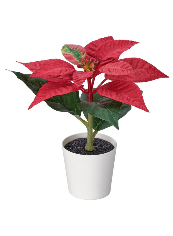 

VINTERFINT Artificial potted plant, in/outdoor Poinsettia/red, 6 cm