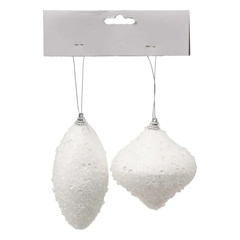 

Generic Christmas Atmosphera Textured Tree Ornament Set (2 Pc., White)