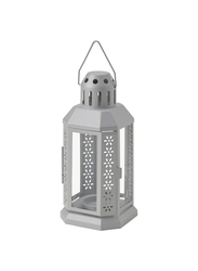 Lantern for tealight, in/outdoor silver-colour, 22 cm