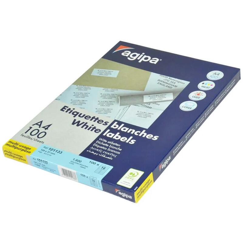 Agipa 100-Sheet Multipurpose Label White - APLA101133