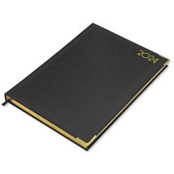 FIS A4 Golden Diary 2024 (English) Black - FSDI44EG24BK