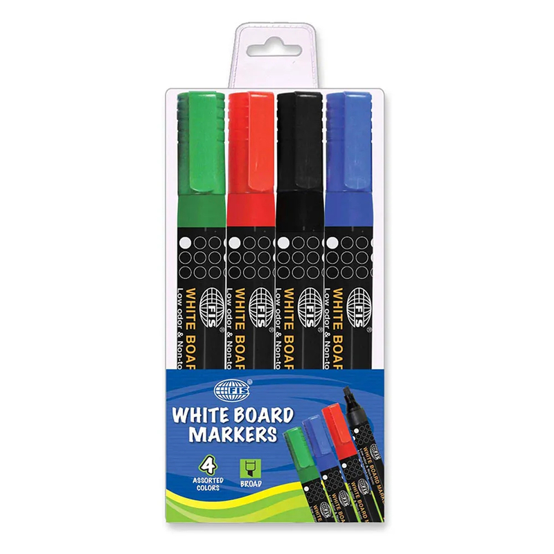 Fis White Board Markers Broad - Set Of 4 Pieces - FSMKWB04-4