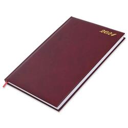 FIS Bonded Leather Diary 2024 (English) Maroon, A4 - FSDI40EBW24MR