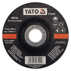 YATO Metal Grinding Disc 115x6.0x22mm YT-6121