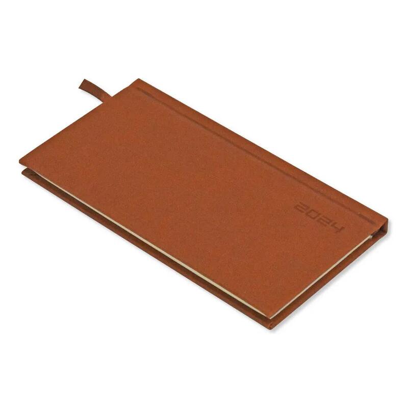 Fis 2024 Slim Diary,Italian Pu English, Hard Cover, Brown -FSDI57E24BR