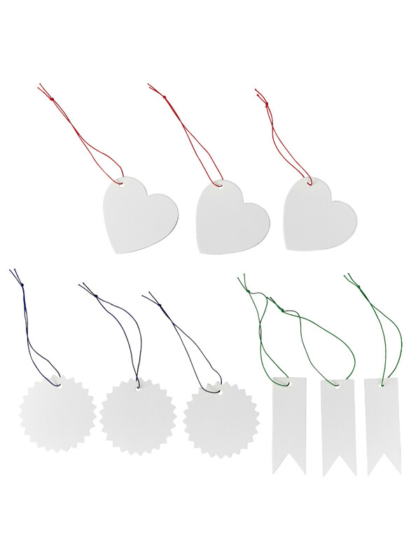 

Fonsterfikus Label with string, set of 9, white