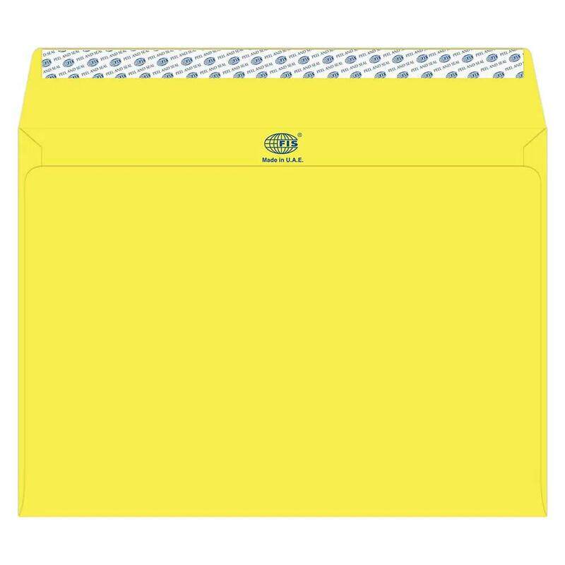

Generic FIS Color Envelopes Peel & Seal, Neon Colors, Pack of 50 Pcs. Lemon Color, C4 (229 x 324 mm), 80 GSM - FSEC8042PBLE50