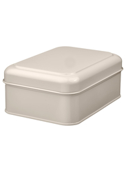 Storage box with lid, light beige, 22x16x8 cm