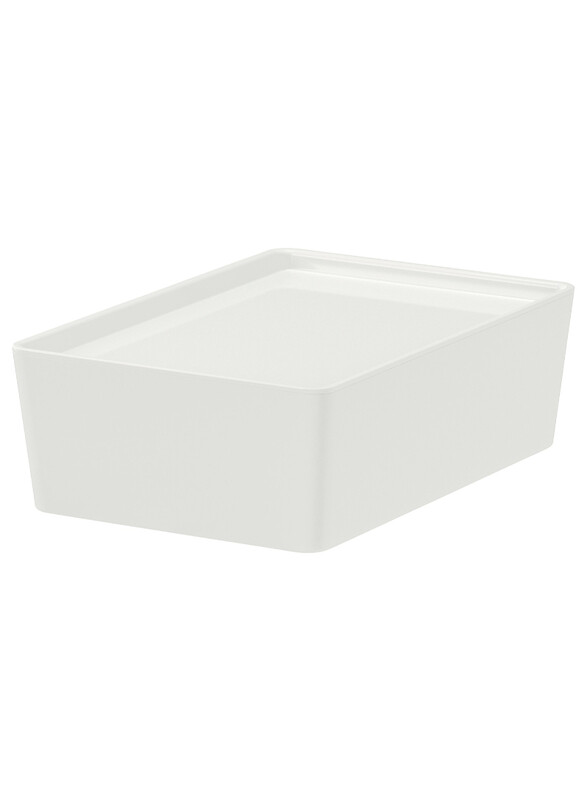 

Kuggis Box with lid, white, 18x26x8 cm
