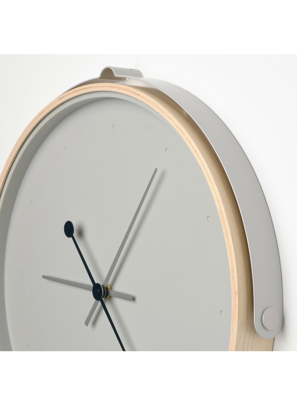 Wall clock, ash veneer/light grey, 42 cm