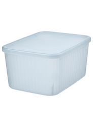 Storage box with lid, transparent grey-blue, 18x24x12 cm/3.5 l