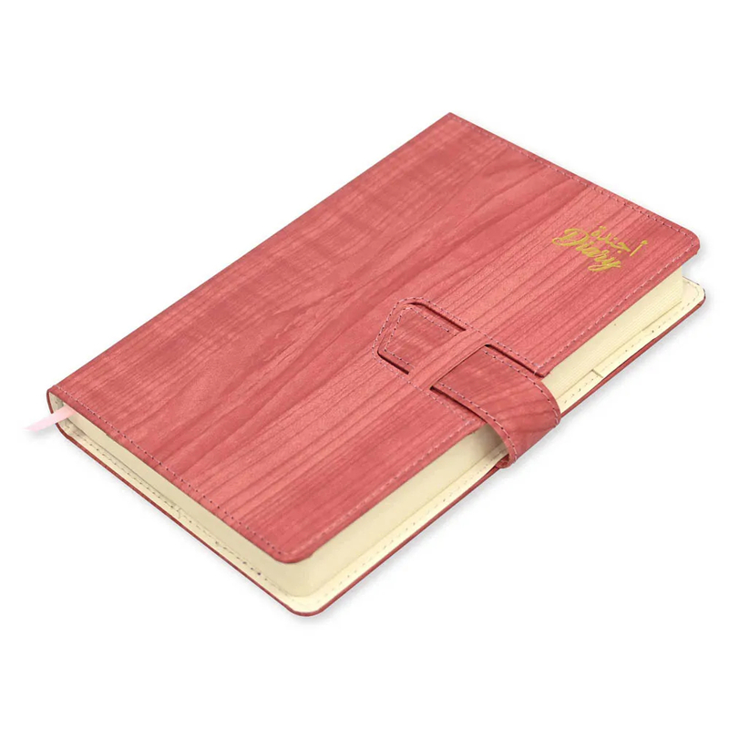 FIS  2024 A5 Diary Arabic/English Vinyl Hard Sewn Cover Pink -FSDI80AE24PI