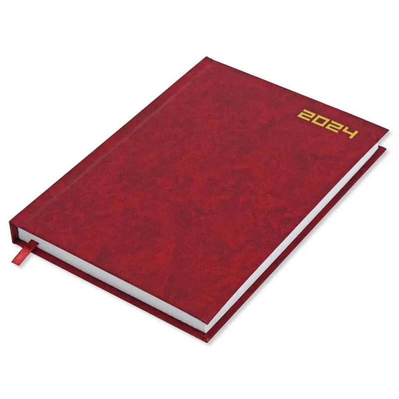 Fis 2024 A5 Diary,Vinyl, English  Hard Cover Maroon -FSDI21E24MR