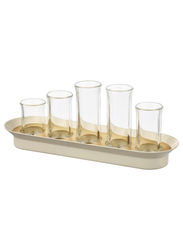 Propagation set, clear glass ivory/gold-colour