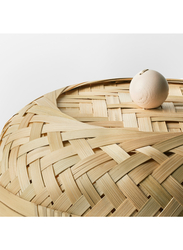 Basket with lid, bamboo, 25 cm