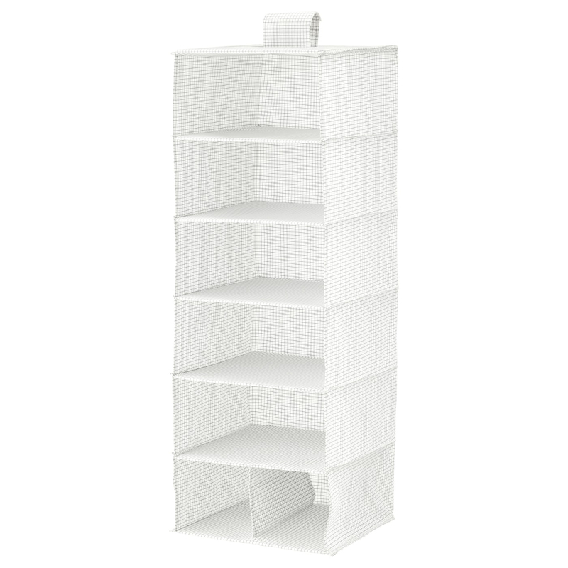 Storage With 7 Compartments White/Grey 30X30X90cm