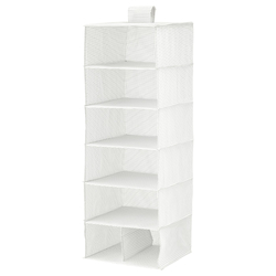 Storage With 7 Compartments White/Grey 30X30X90cm