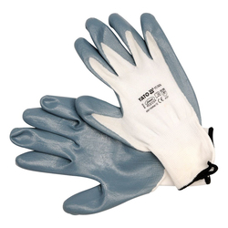 YATO Working Gloves Nylon/Nytrylit Grey 10" 1pair on Header Card YT-7474