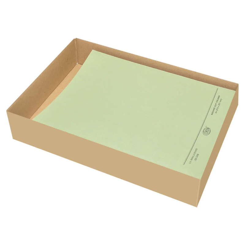 FIS Square Cut Folders Without Fastener Green Color, Pack of 50 Pcs, 320 gsm, A4 Size - FSFF9A4GR