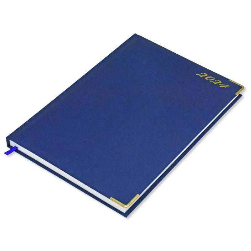 FIS A4 Diary 2024 English (Golden Corners) Blue - FSDI42E24BL