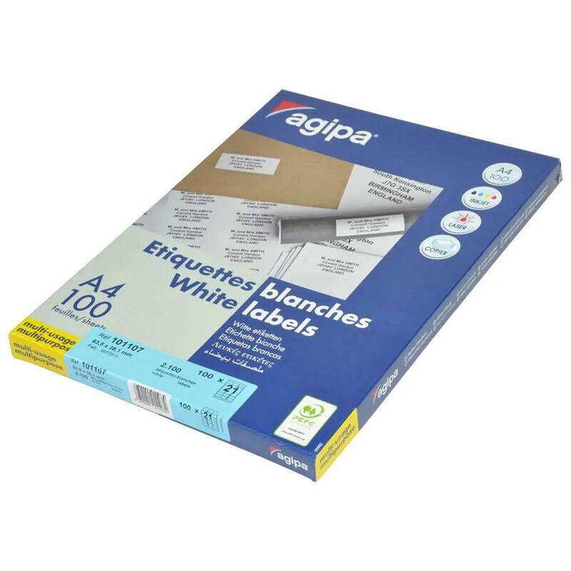 

Generic Agipa 100-Sheet Multipurpose Label White - APLA101107