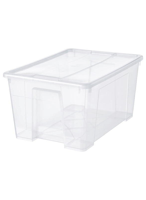 

Samla Box with lid, transparent, 57x39x28 cm/45 l