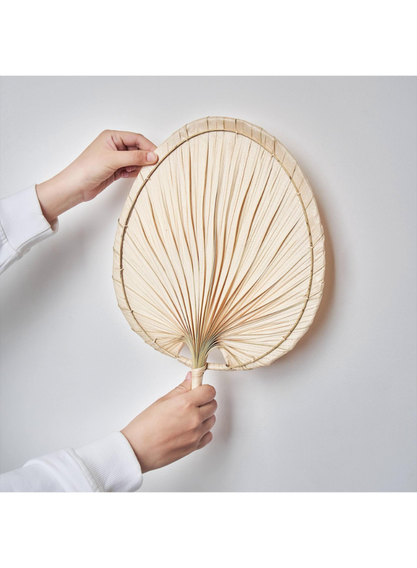 Wall decoration, set of 2, palm leaf handmade