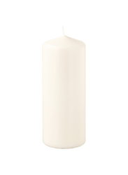 Unscented pillar candle, natural, 14 cm