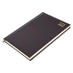 FIS Bonded Leather Diary 2024 (Arabic/English) Burgundy, A4 - FSDI40AEBI24BU