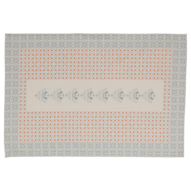 Rug Geometric Pattern Mixed With Flowers 80X120cm