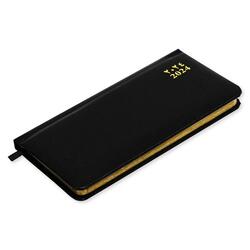 FIS 2024 Slim Diary Bonded Leather Arabic English 1 Side Padded Black -FSDI52AEGB24BK