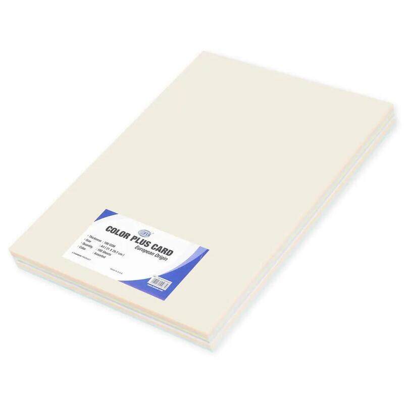 

Generic FIS Color Plus Card 180 GSM, Size A4 (21 x 29.7 cm) 10 Assorted Colours -FSCHCP180A4AST