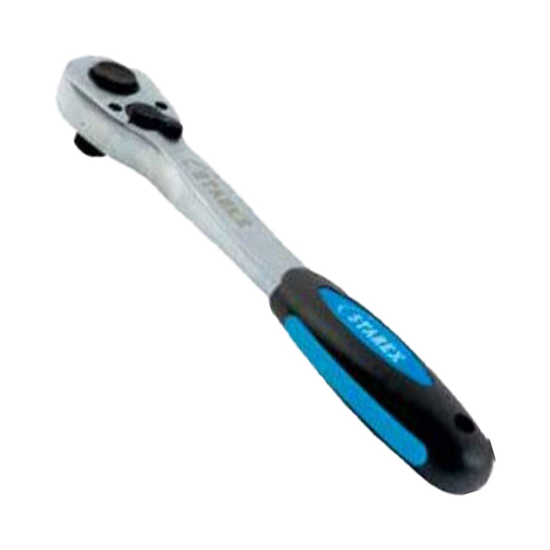 Starex Ratchet Wrench 1/4" H-Style CRV Grey/Blue Handle Half Blister