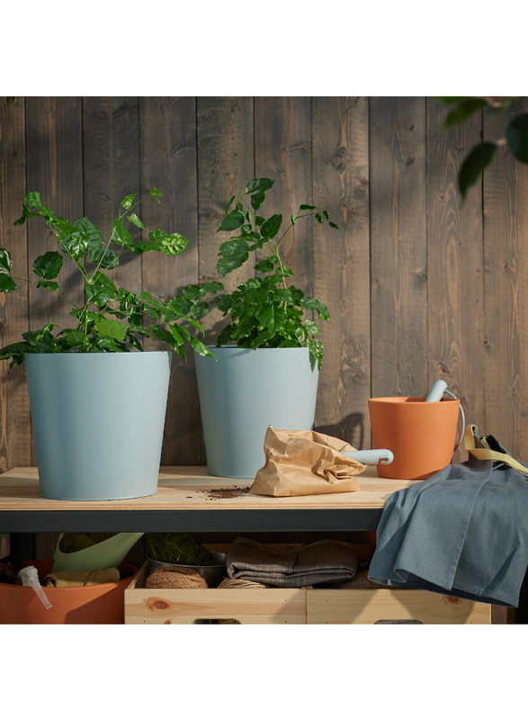 Plant pot, in/outdoor light grey-blue, 24 cm