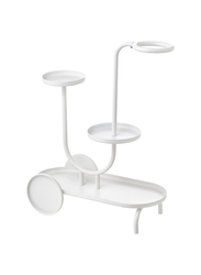 Plant stand with wheels, white, 75 cm